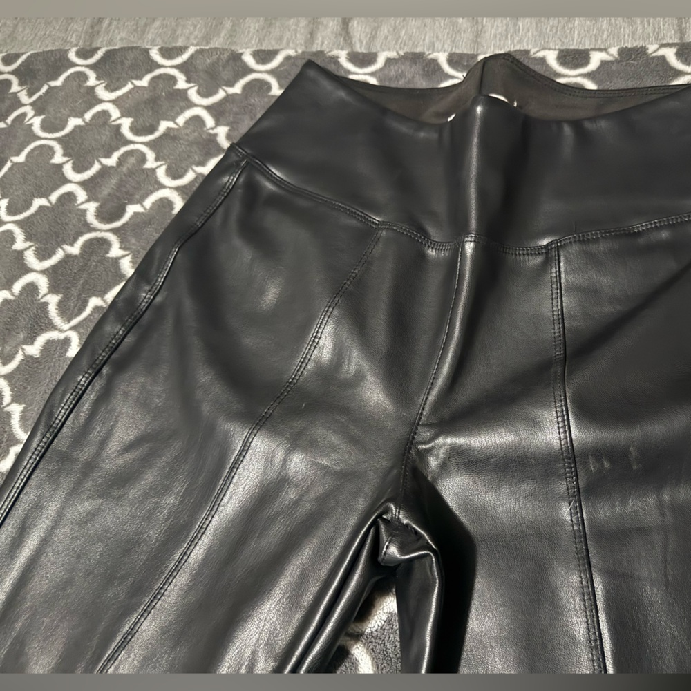 SO Black Faux leather high rise Ponte Leggings